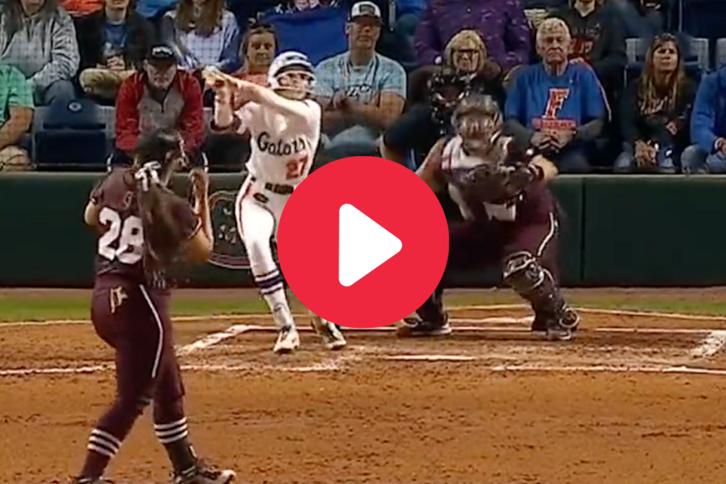 Kendra Falby hits an inside-the-park home run for Florida.