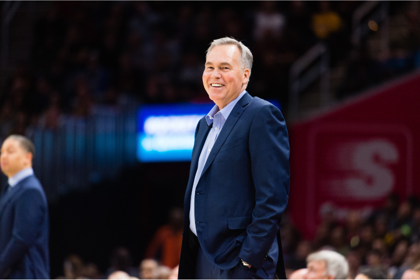 Mike D'Antoni coaches the Houston Rockets against the Cleveland Cavaliers in 2018.