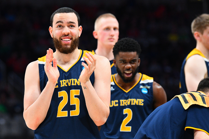 Spencer Rivers celebrates a play during his time at UC Irvine
