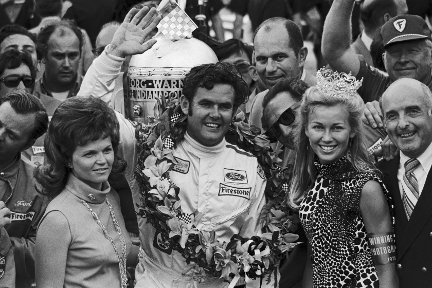 al unser celebrates after winning the 54th indy 500
