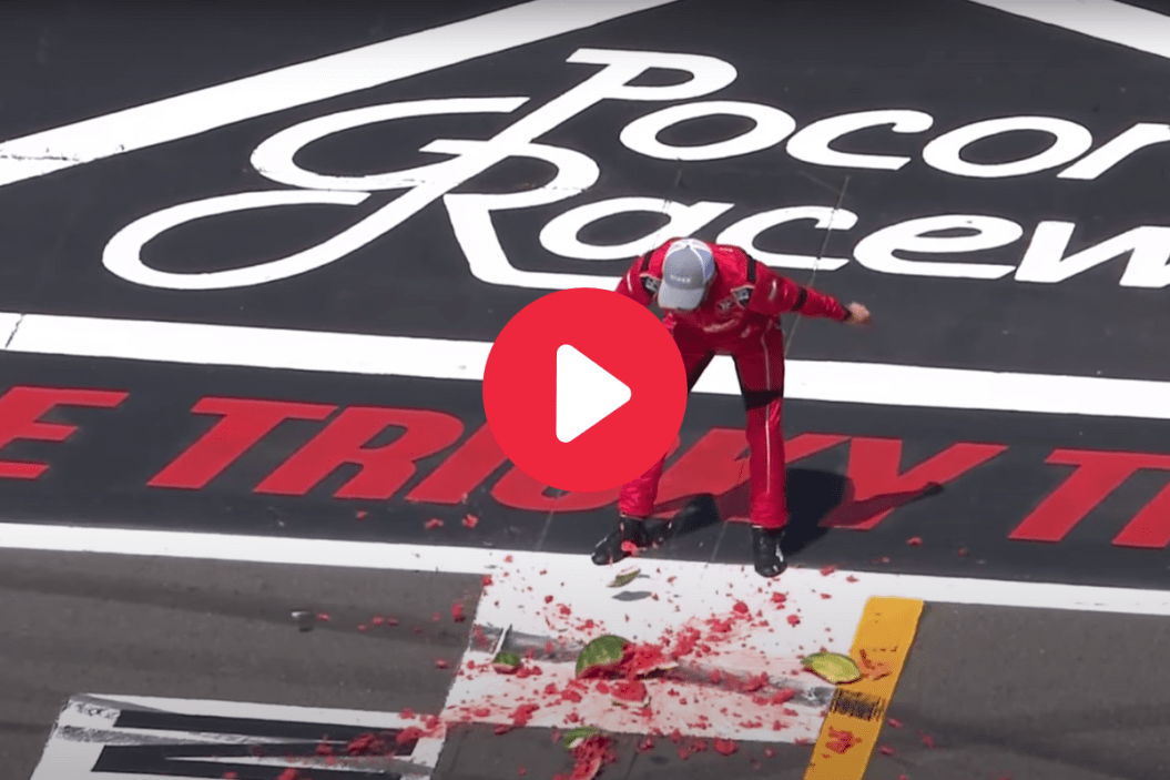 ross chastain smashes watermelon after winning 2019 pocono race
