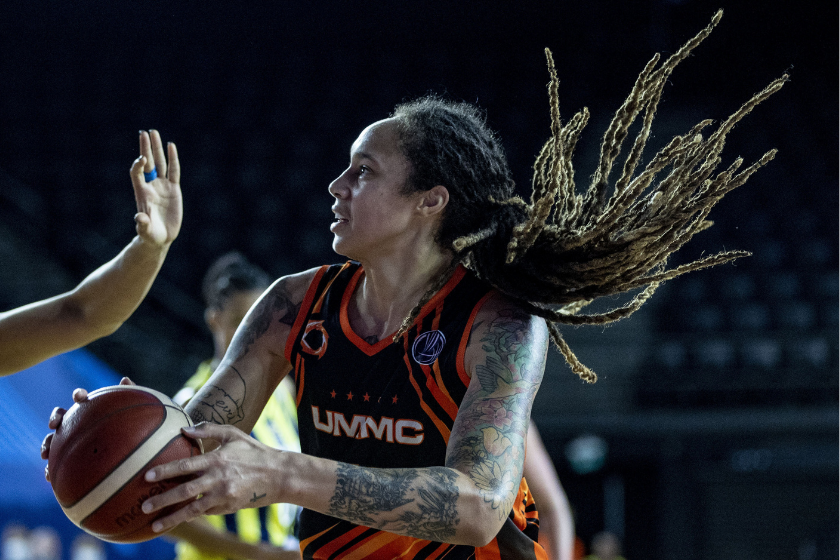 Brittney Griner goes up for a layup.