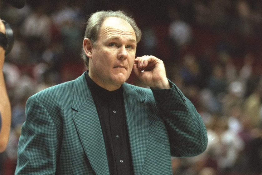 George Karl looks on from the Seattle SuperSonics bench