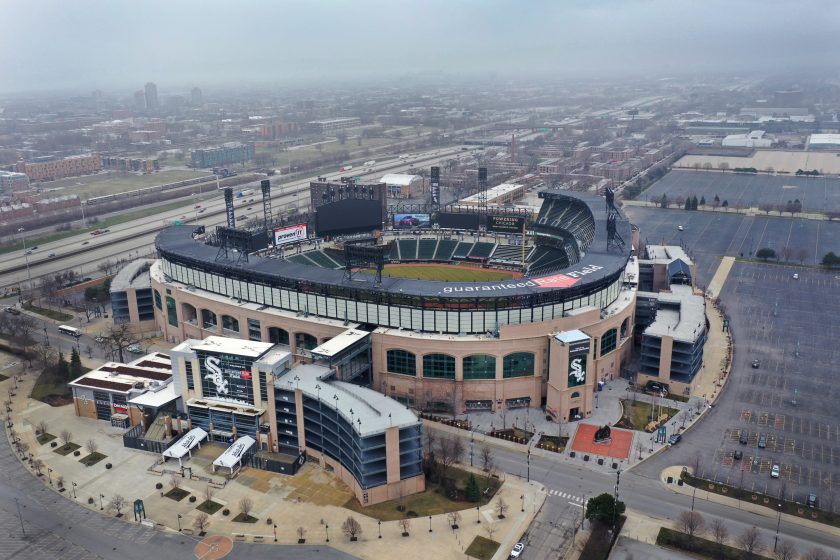 An empty Guaranteed Rate Field sits in 2020.