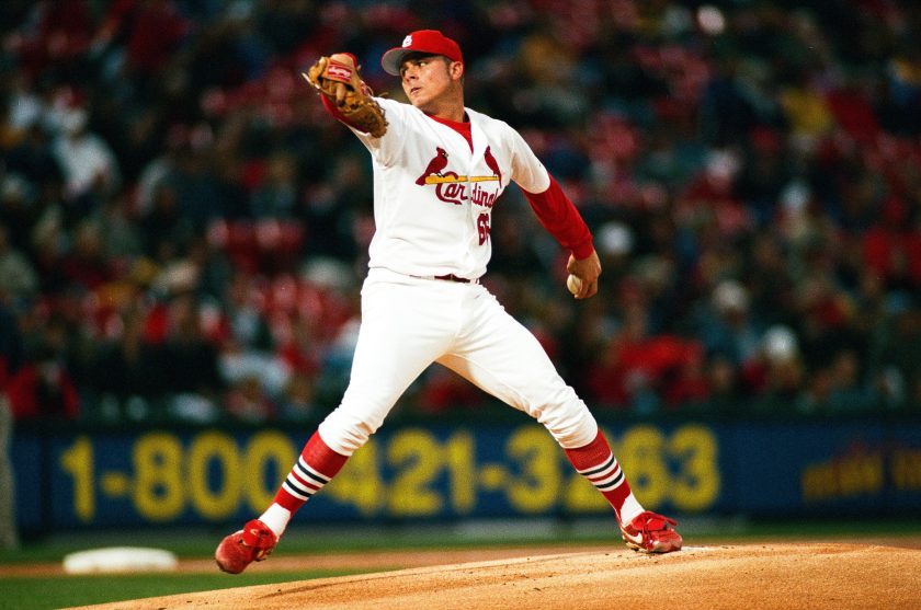 Rick Ankiel pitches in 2000.