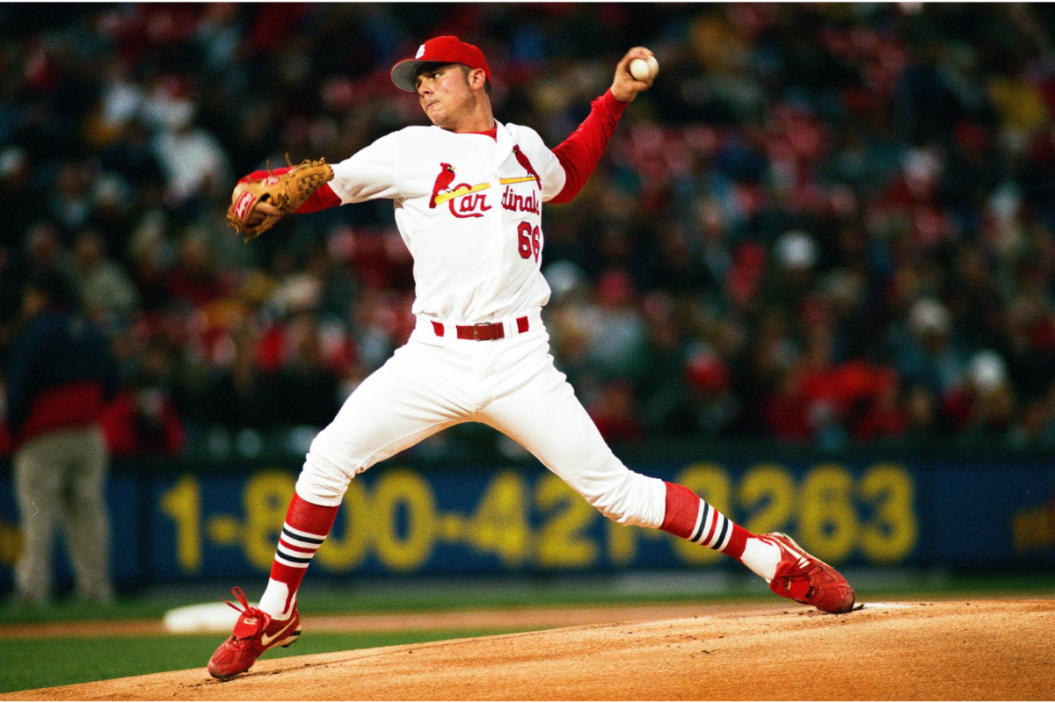Rick Ankiel pitches during a 2000 game.