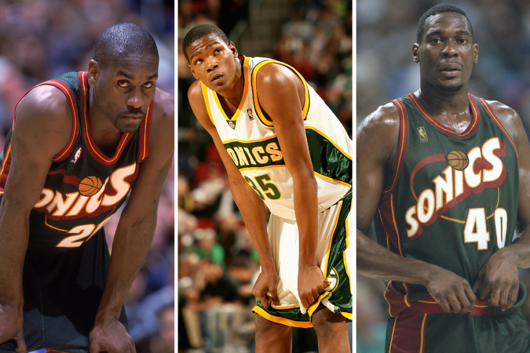 Gary Payton, Kevin Durant and Shawn emp as members of the Seattle SuperSonics
