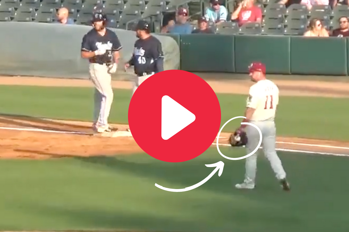 Minor leaguer Trey Hair pulls off the hidden ball play.