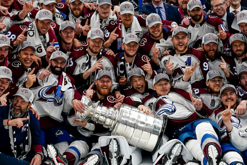 The Colorado Avalance Dented the Stanley Cup After Their Game 6 Win