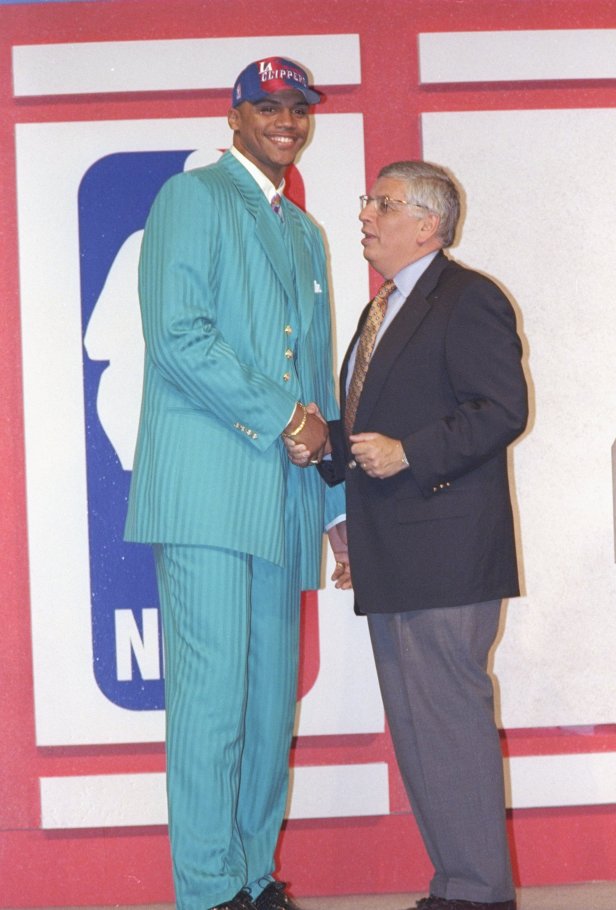 Maurice Taylor poses during the 1997 NBA Draft.