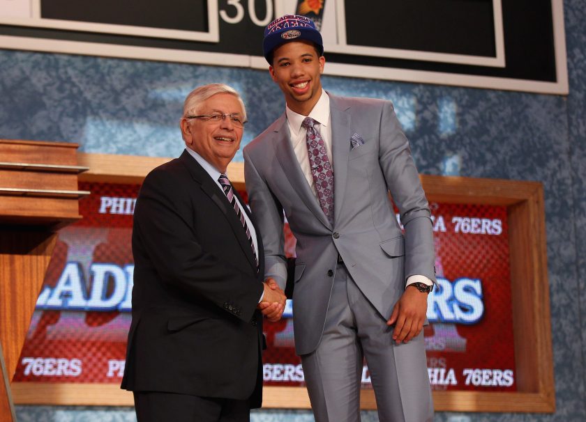 Michael Carter-Williams poses during the 2013 NBA Draft.