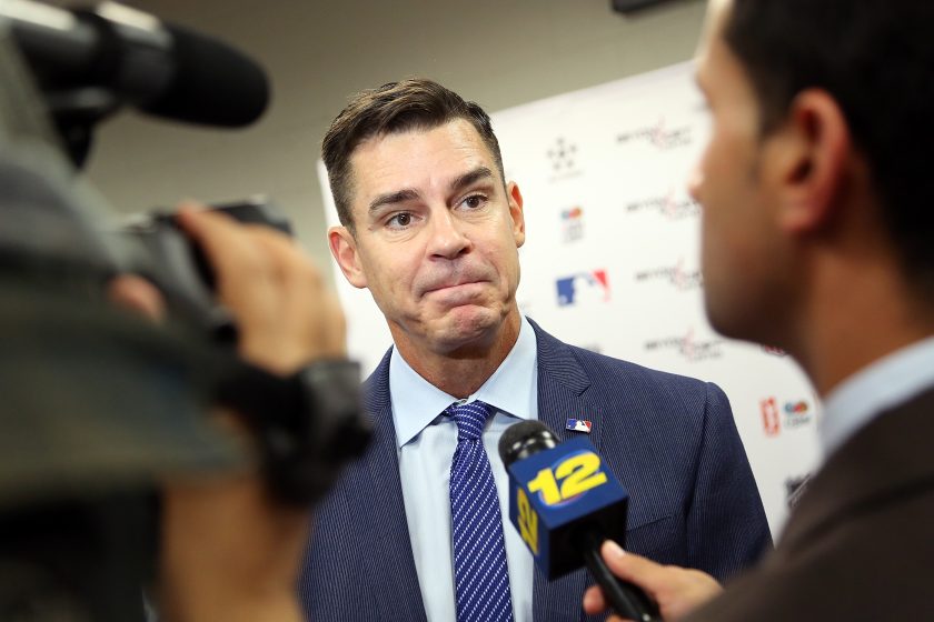 Billy Bean, Ambassador for Inclusion, MLB, speaks with press at the Beyond Sport United 2015 event.