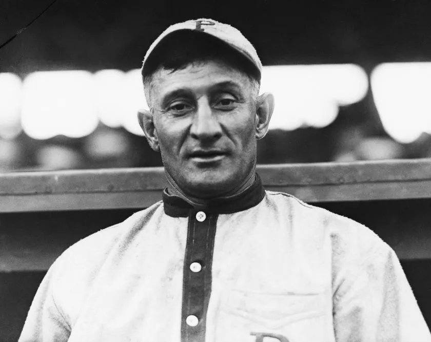 Honus Wagner poses for a photo in 1900.