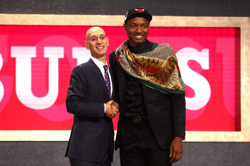 Wendell Carter Jr. poses during the 2018 NBA Draft.