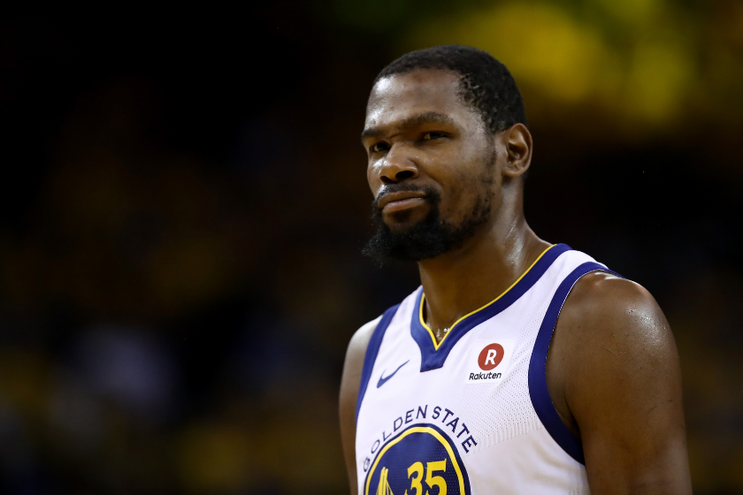 Kevin Durant during a game with the Golden State Warriors