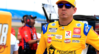 Kyle Busch watches the action during qualifying for 2022 Ally 400 at Nashville Superspeedway