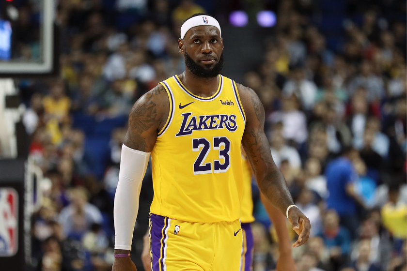 LeBron James during a Los Angeles Lakers preseason game.