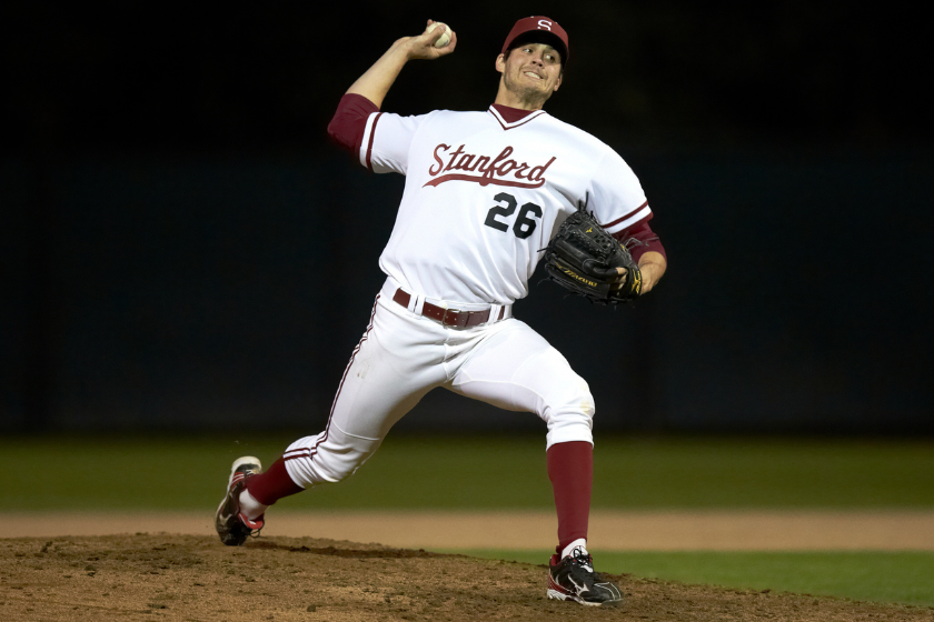 Mark Appel throws a pitch as a member of the Stanford Cardinal baseball team.