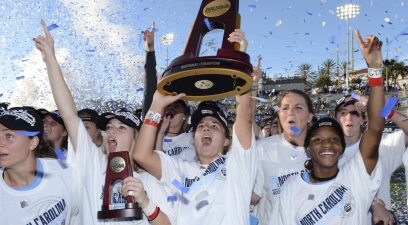 UNC's Women's Soccer team celebrates another National Championship