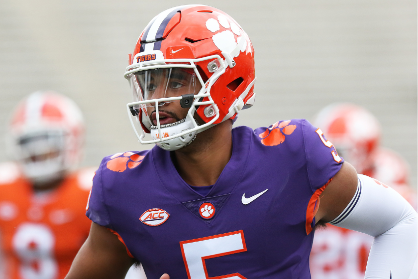DJ Uiagalelei during the annual Clemson Orange and White Spring football game in 2022.