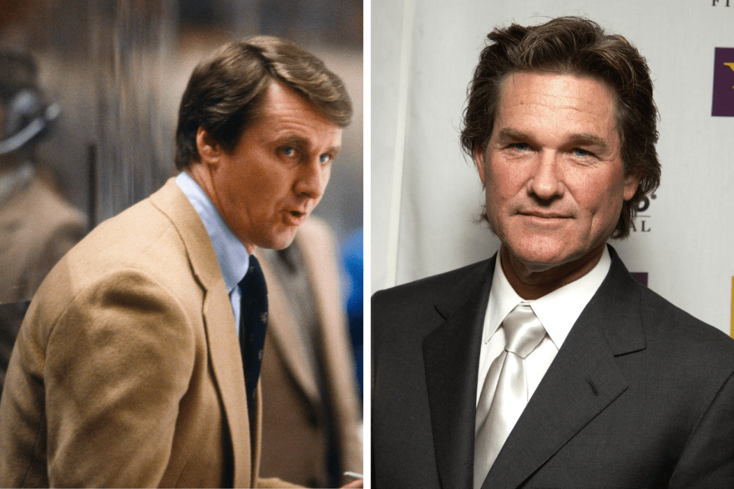 Herb Brooks, the US hockey coach who won gold in 1980 and Kurt Russell, who played the role of Brooks in the Disney Movie "Miracle"
