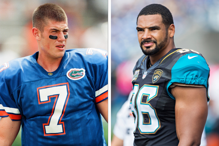 Jesse Palmer on the Florida Gators and Clay Harbor on the Jacksonville Jaguars: Both were contestants on the Bachelor and Bachelorette