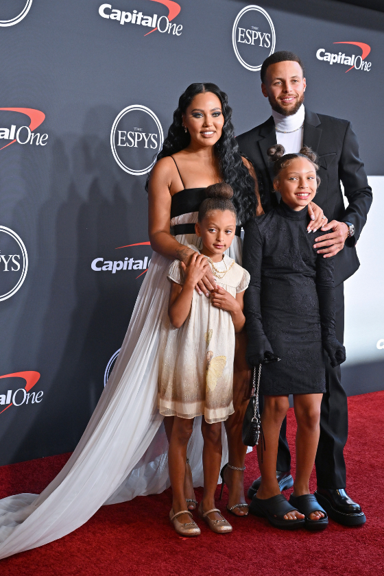 Ayesha Curry, Ryan Carson Curry, Riley Elizabeth Curry, and Stephen Curry attend the 2022 ESPYs at Dolby Theatre