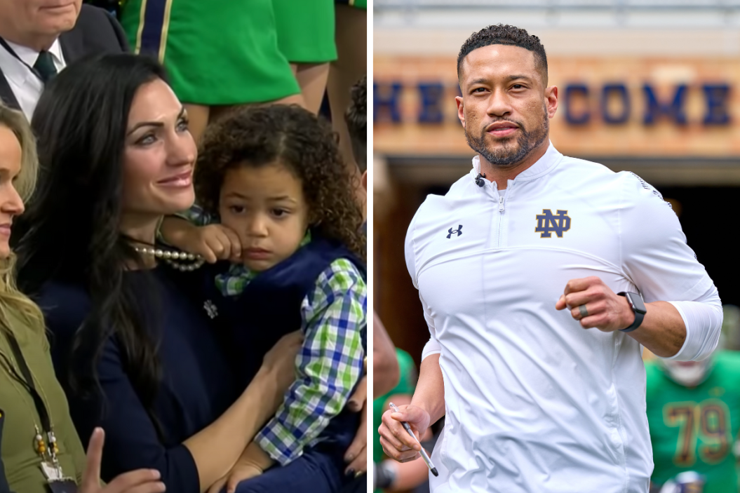 Notre Dame coach Marcus Freeman and his wife Joanna.