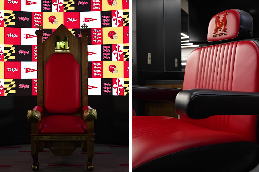 Maryland's new throne room and barber shop, located within their new athletic facility.