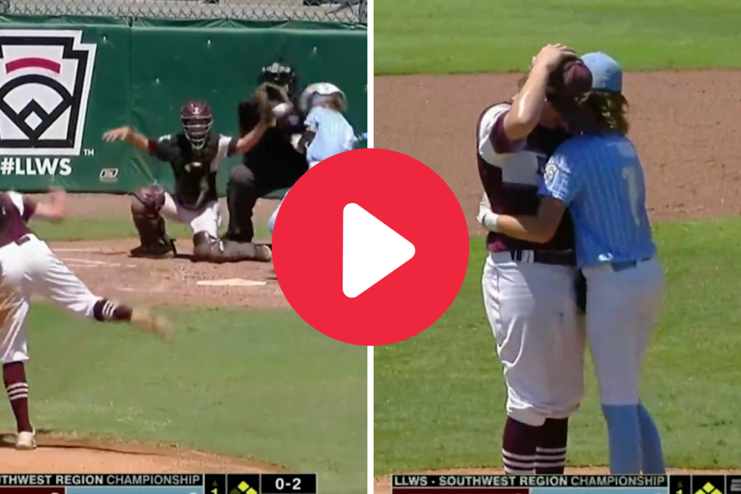 A LLWS batter is hit by a pitch, then embraces the pitcher.