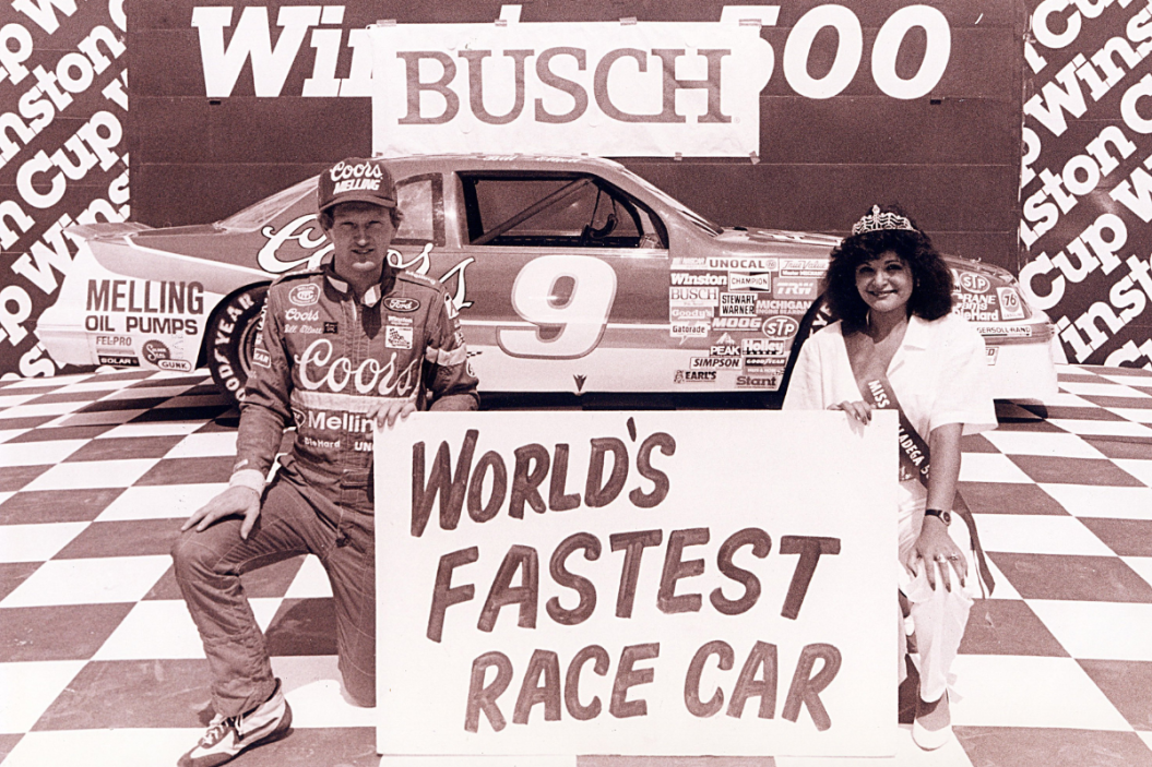 Bill Elliott after setting the fastest lap in NASCAR history, running 212.809 mph at Talladega Superspeedway on April 30, 1987