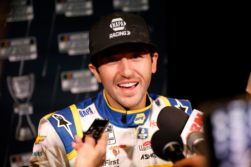 Chase Elliott speaks with the media during the NASCAR Cup Series Playoff Media Day at Charlotte Convention Center on September 01, 2022