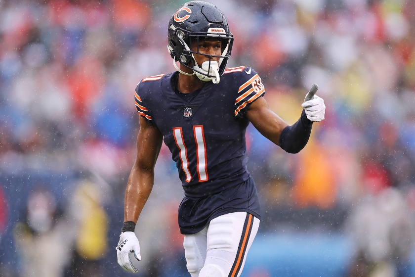 Darnell Mooney #11 of the Chicago Bears in action against the San Francisco 49ers