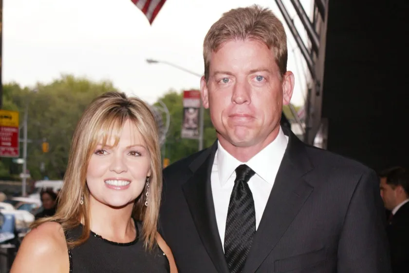 Troy Aikman and his first wife together.