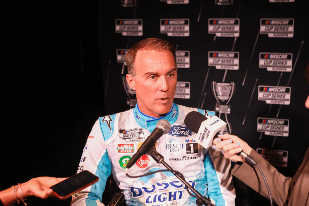 Kevin Harvick speaks to the media during the 2022 NASCAR Cup Series Playoff Media Day on September 1, 2022, at the Charlotte Convention Center