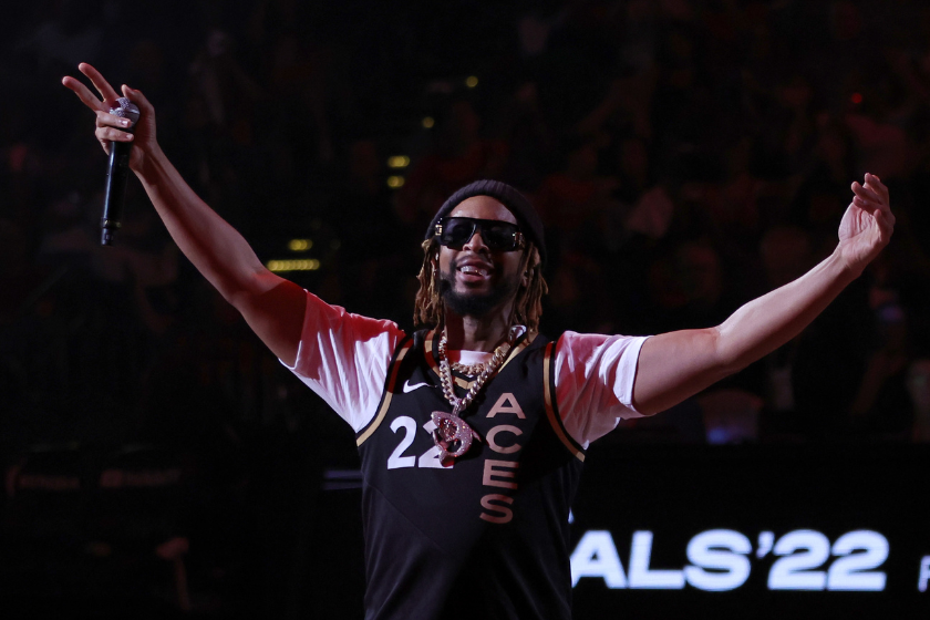 Rapper Lil Jon performs during halftime of Game Two of the 2022 WNBA Playoffs finals