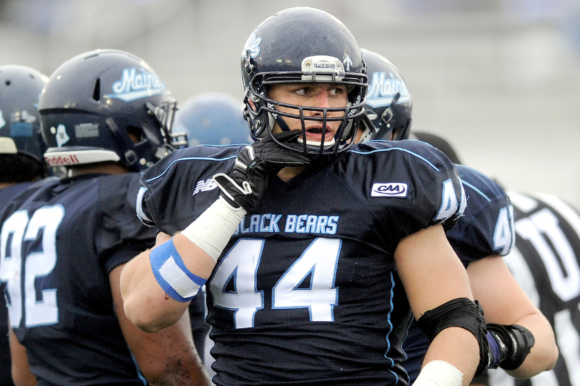 Maine defensive back Patrick Ricard is seen during a CAA college football game between Maine and Villanova 