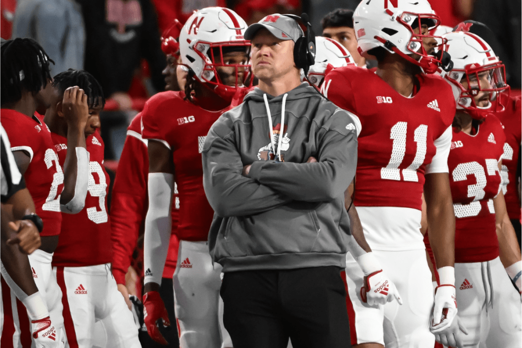 Scott Frost looks on during his final game as Nebraska's head coach.