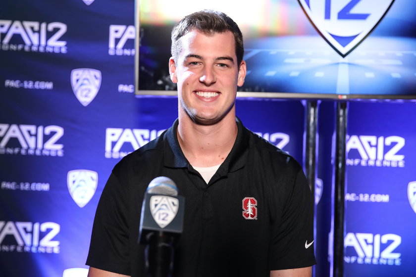 Stanford quarterback Tanner McKee during the Pac-12 Football Media Day