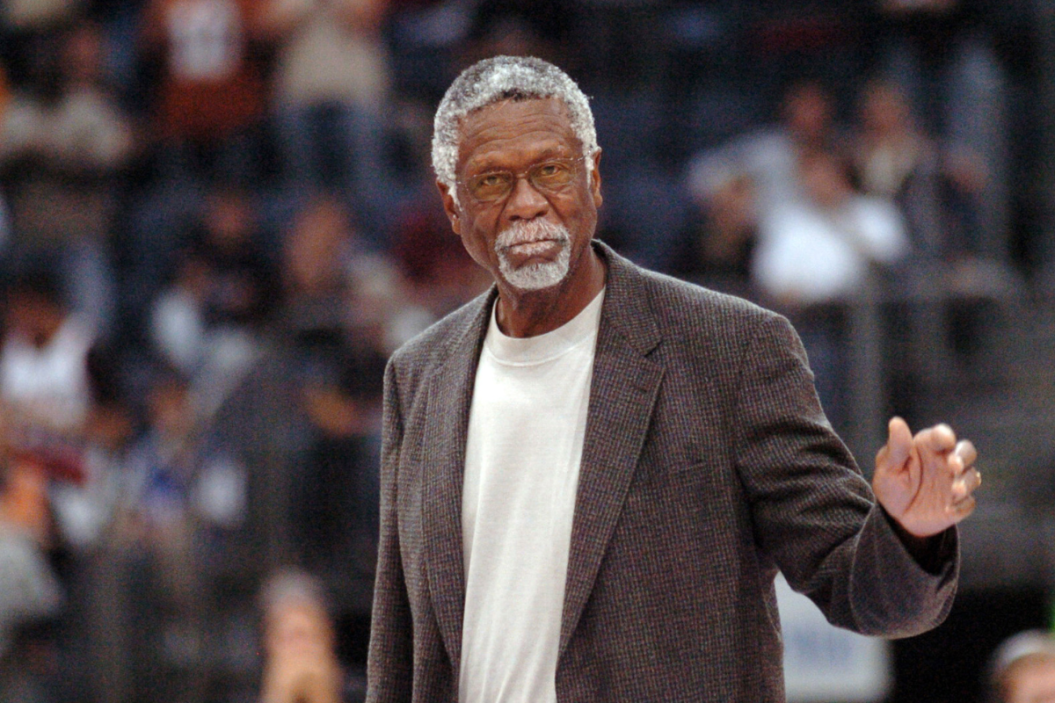 NBA great Bill Russell gets introduced to the crowd during the NBA Europe Live Tour presented by EA Sports