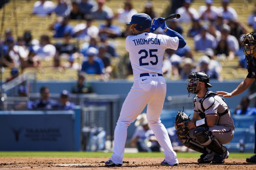 Trayce Thompson at the plate.