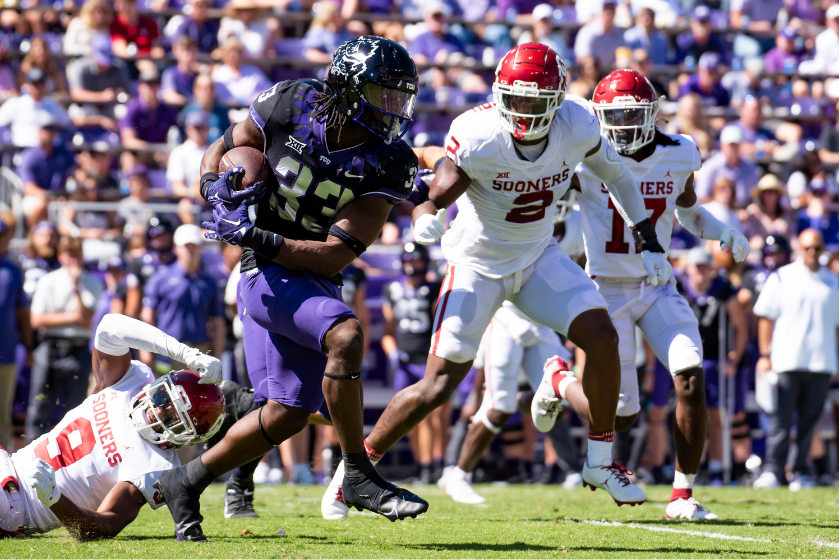 TCU knocked Oklahoma out of the top 25 this week.