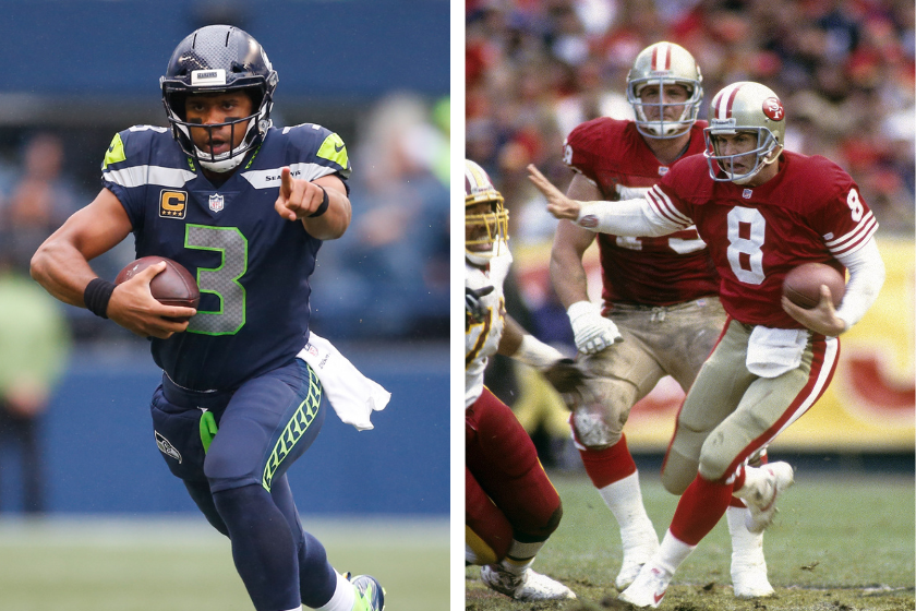 Russell Wilson and Steve Young, the two most successful rushing QBs the NFL has ever seen. 