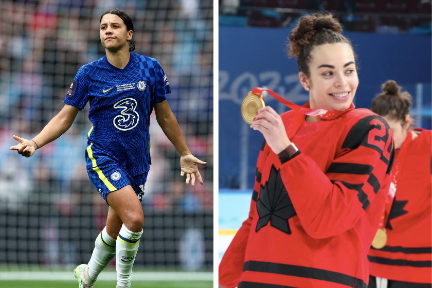 Sam Kerr and Sarah Nurse, two women's sports stars who have graced the covers of EA Sports games.