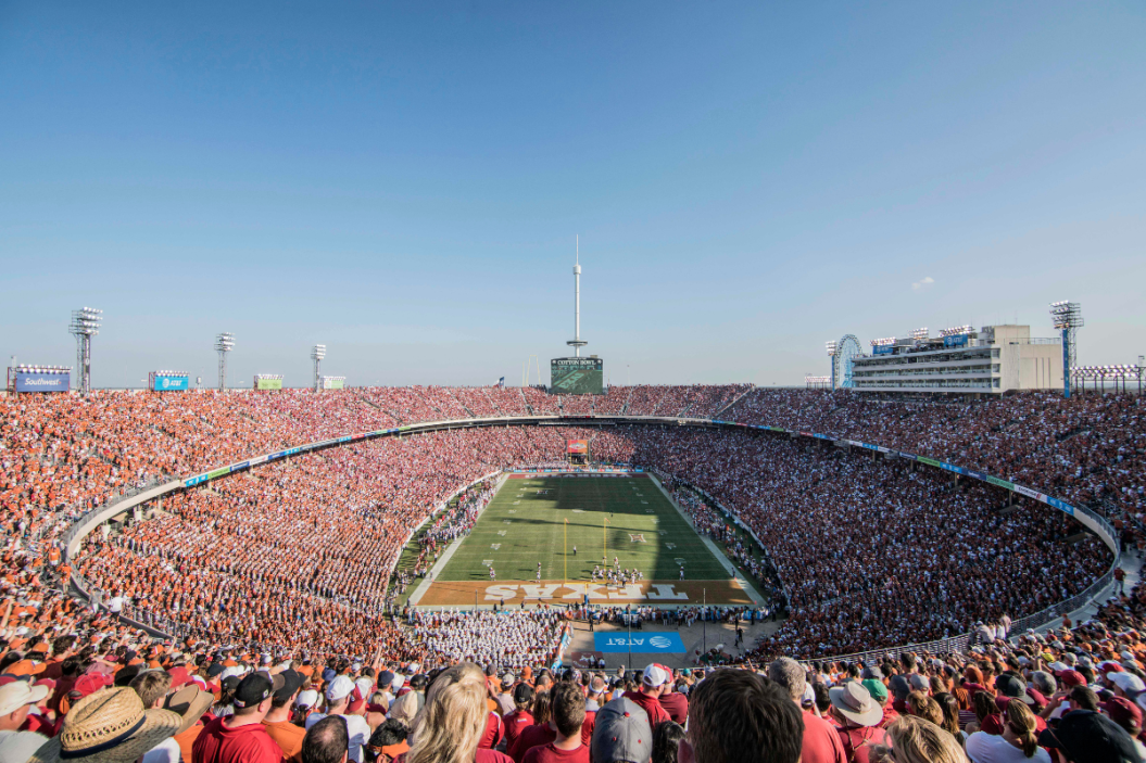 Cotton Bowl during the Oklahoma Sooners and the Texas Longhorns Red River Showdown game on October 14, 2017 at the Cotton Bowl in Dallas, TX.