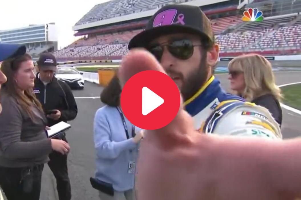 chase elliott pushes nbc camera away after charlotte roval race