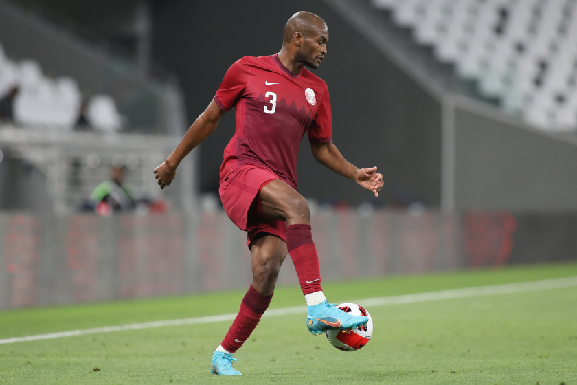 Abdelkarim Hassan Fadlalla of Qatar controls the ball during the international friendly match between Qatar and Slovenia 