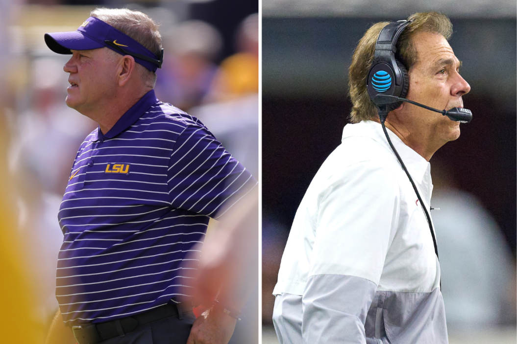 Brian Kelly and LSU face off against Nick Saban and Alabama in a big game with playoff implications.