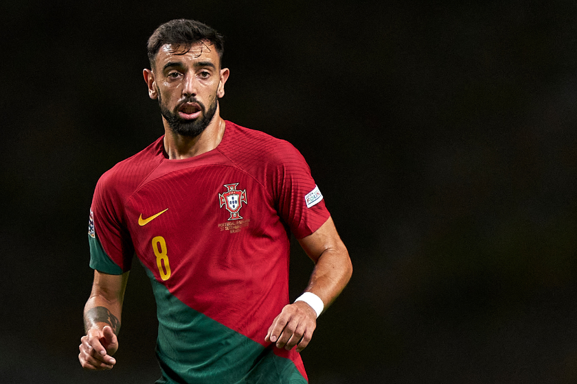 Bruno Fernandes of Portugal looks on during the UEFA Nations League A Group 2 match between Portugal and Spain