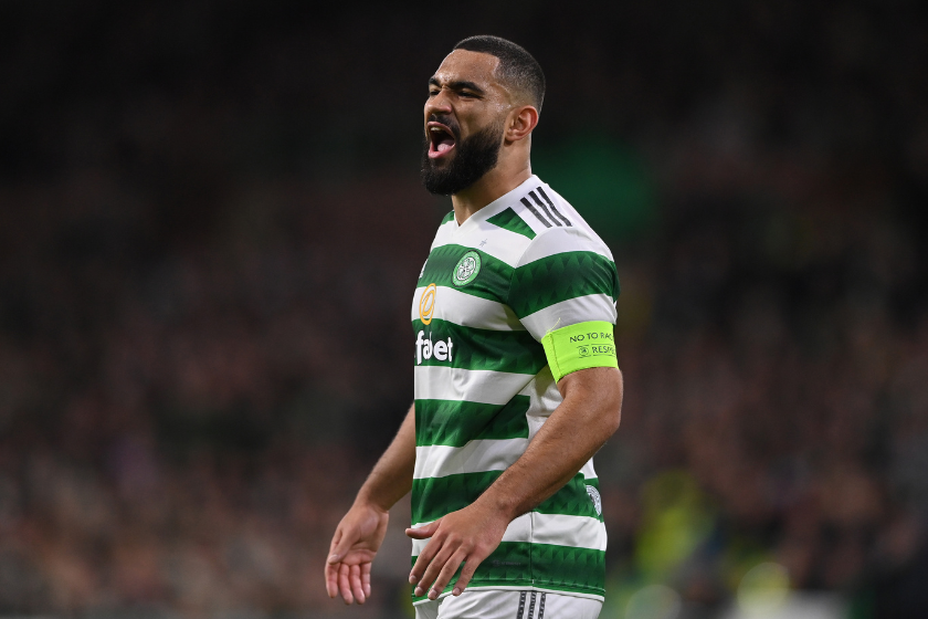 Celtic captain Cameron Carter-Vickers reacts during a UEFA Champions League group F match